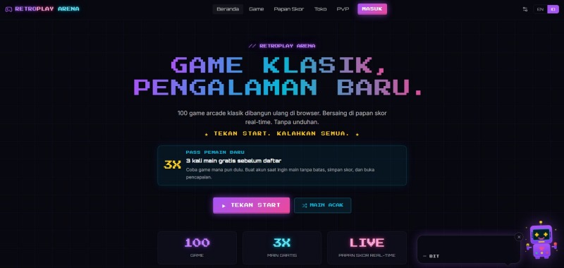 Review game classic online gratis di RetroPlay Arena